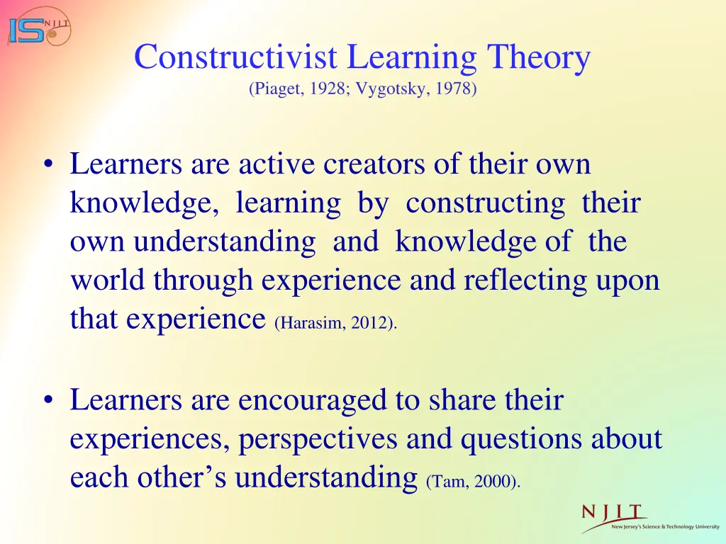 constructivist learning theory piaget 1928