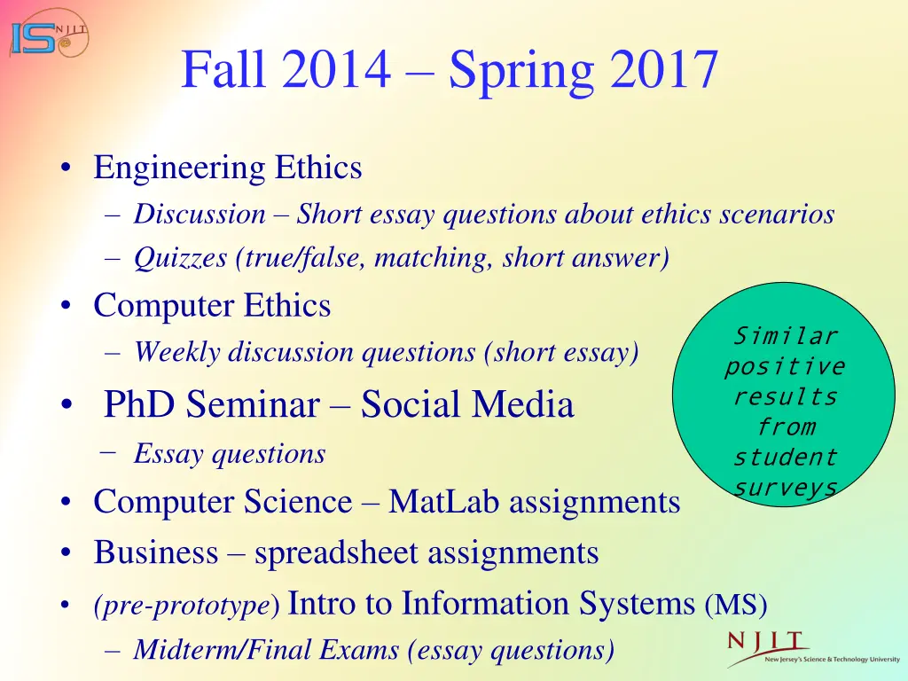 fall 2014 spring 2017