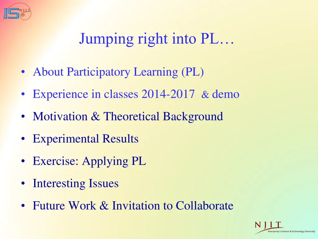 jumping right into pl
