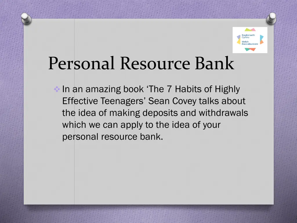 personal resource bank
