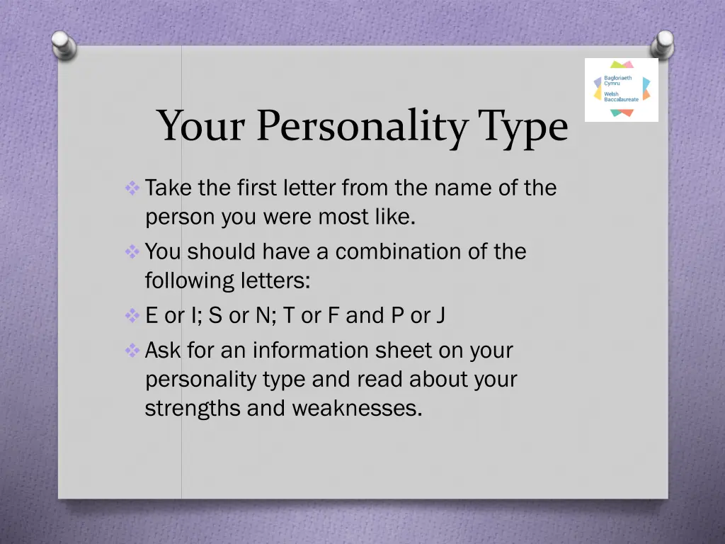 your personality type