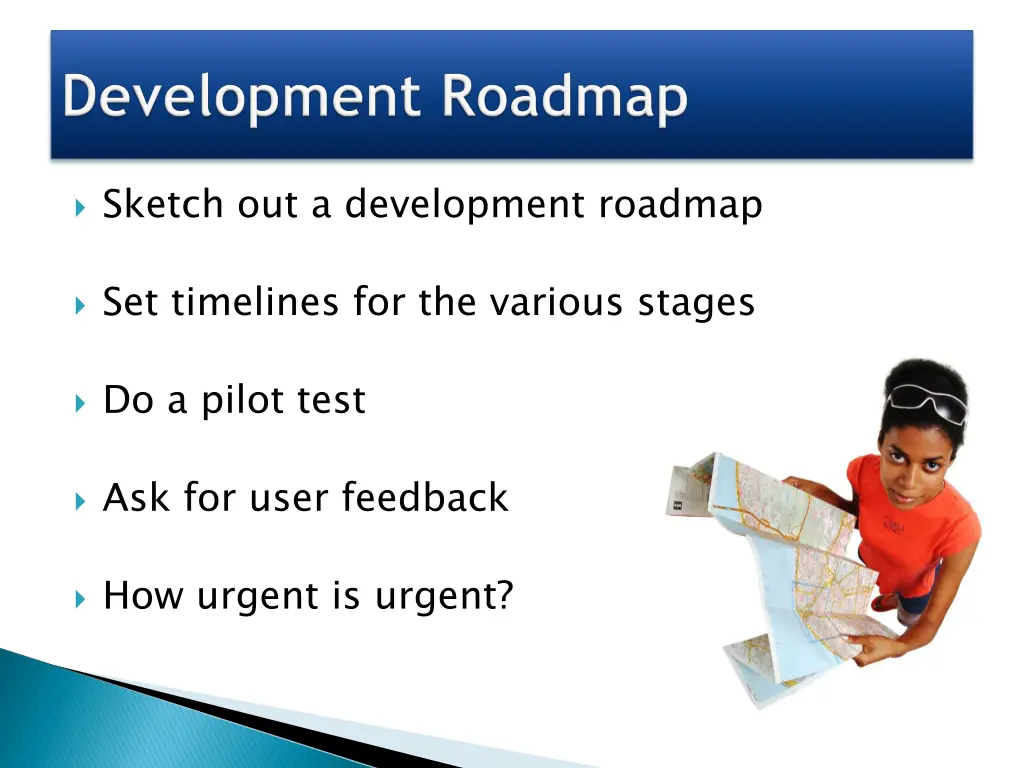 sketch out a development roadmap