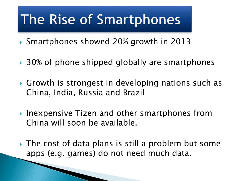 smartphones showed 20 growth in 2013
