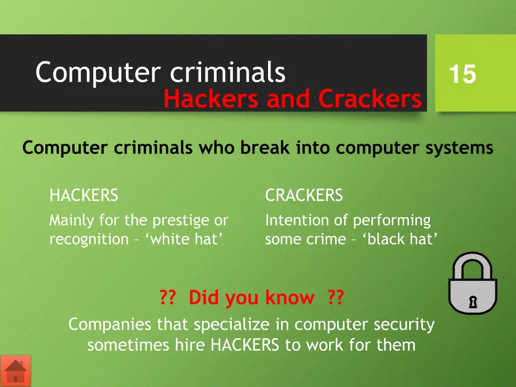 computer criminals hackers and crackers