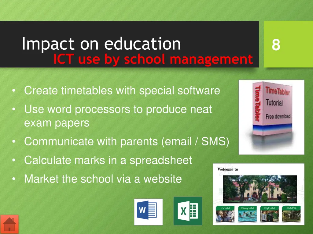 impact on education ict use by school management