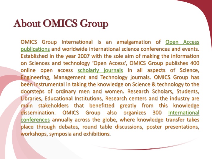 about omics group about omics group
