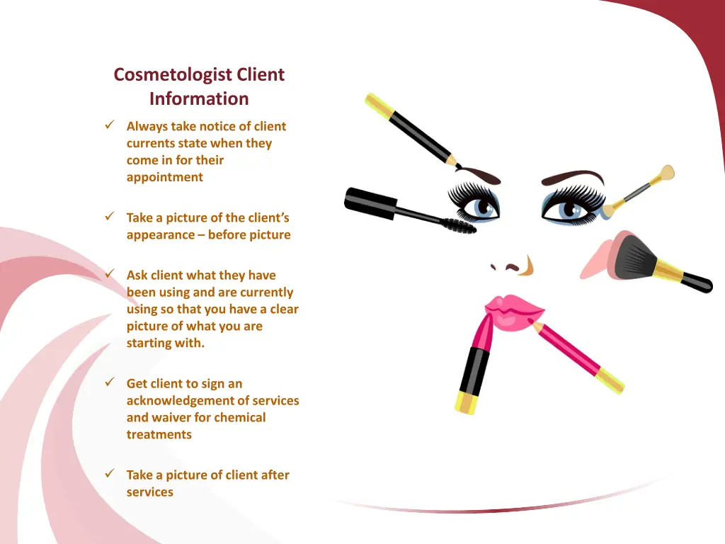 cosmetologist client information