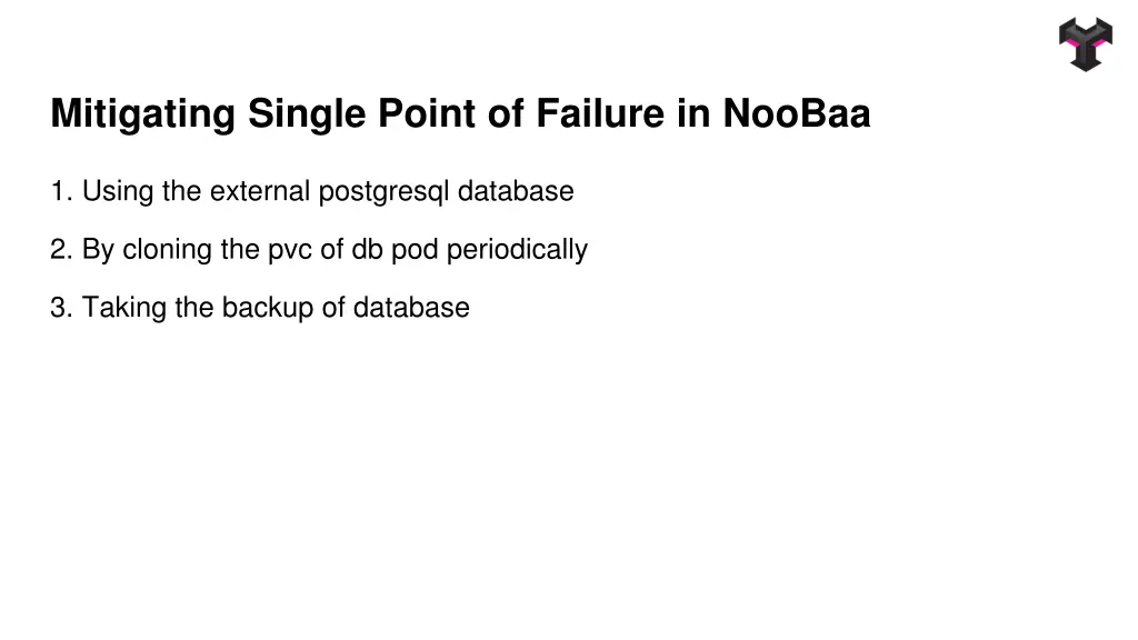 mitigating single point of failure in noobaa