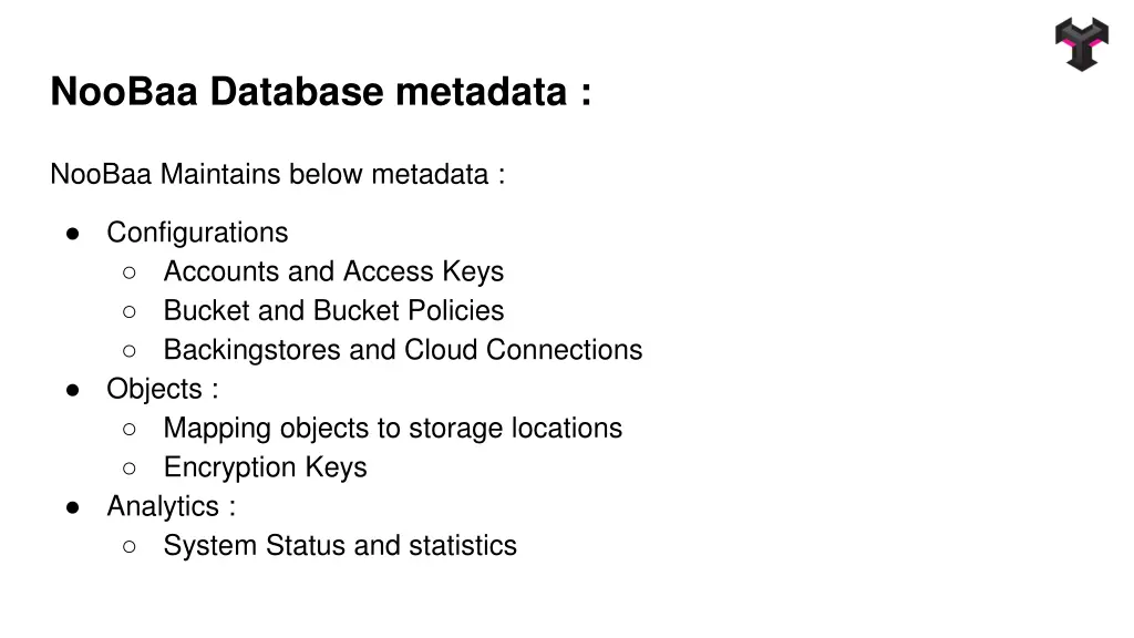 noobaa database metadata