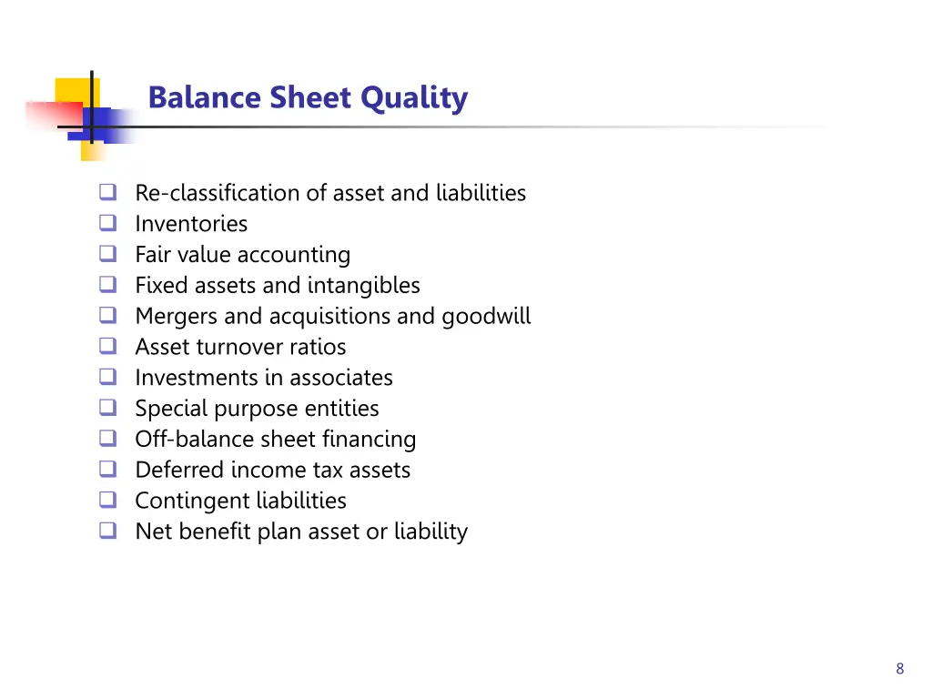 balance sheet quality