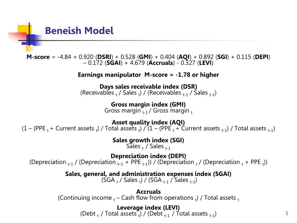 beneish model