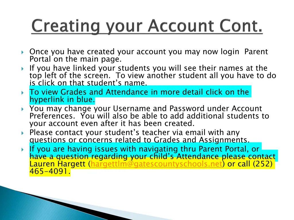 once you have created your account