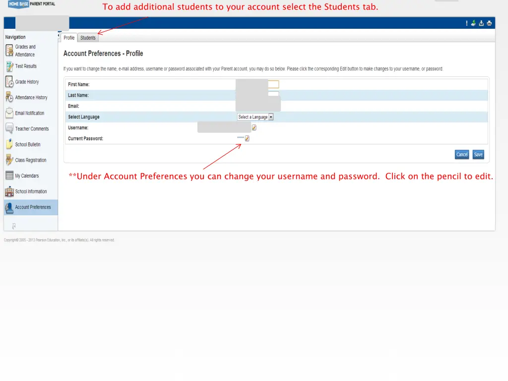 to add additional students to your account select