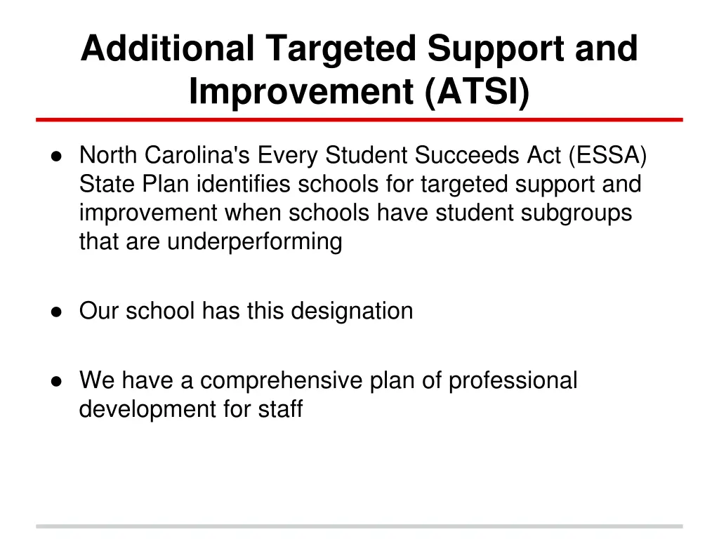 additional targeted support and improvement atsi