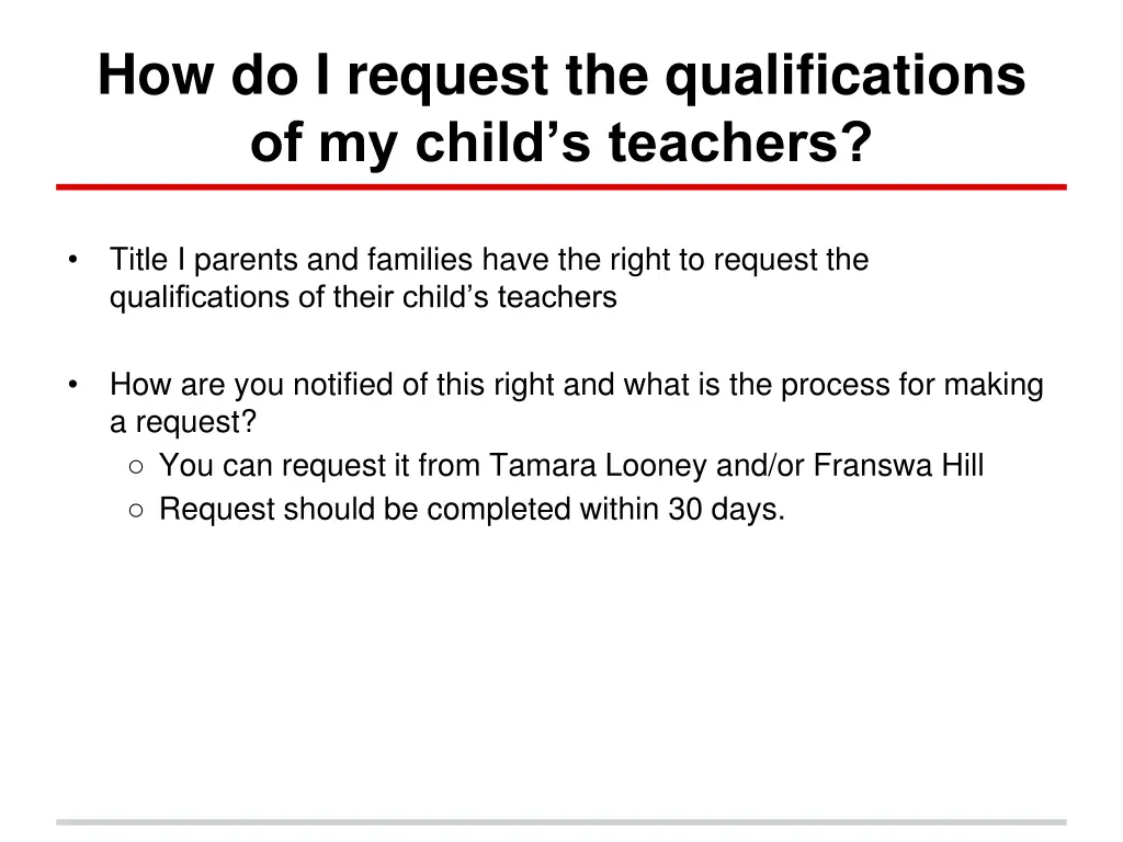 how do i request the qualifications of my child