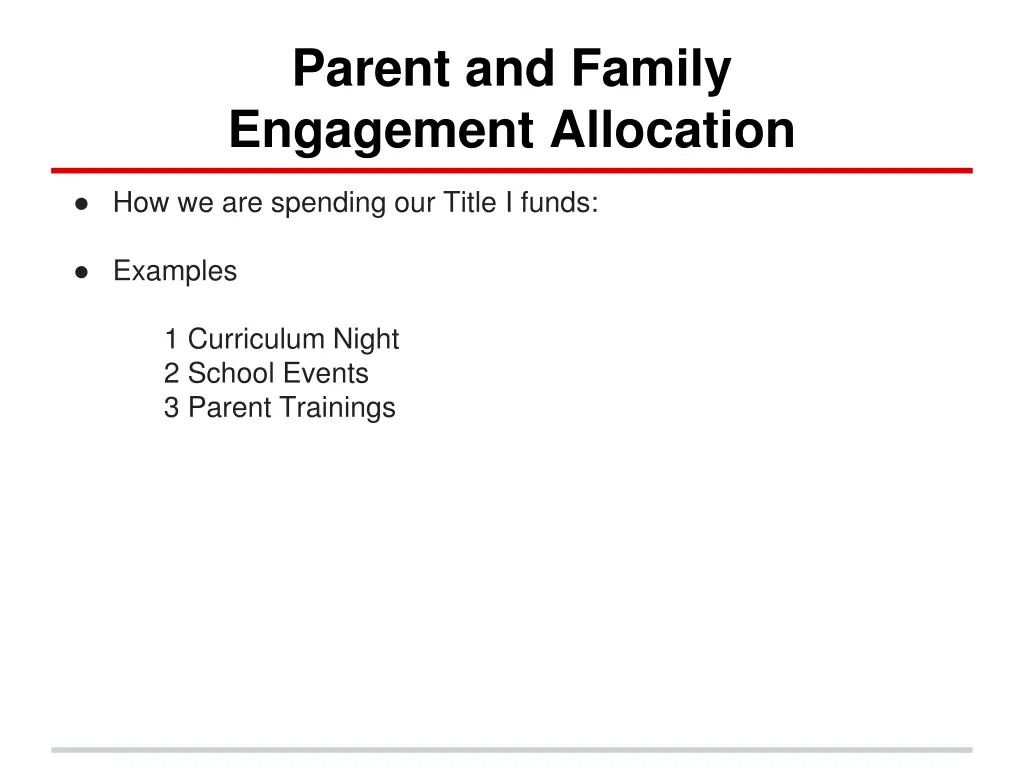 parent and family engagement allocation