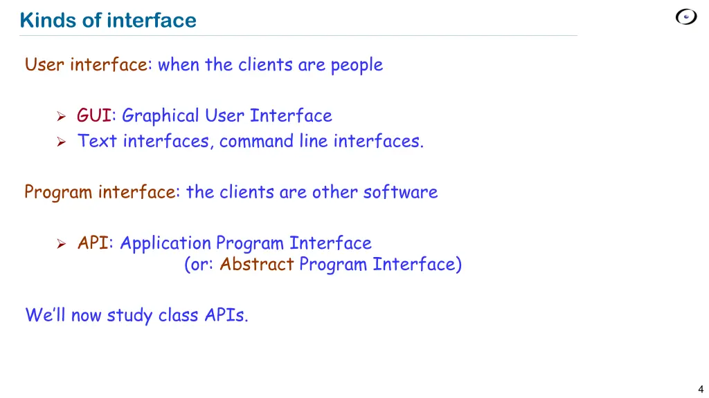 kinds of interface