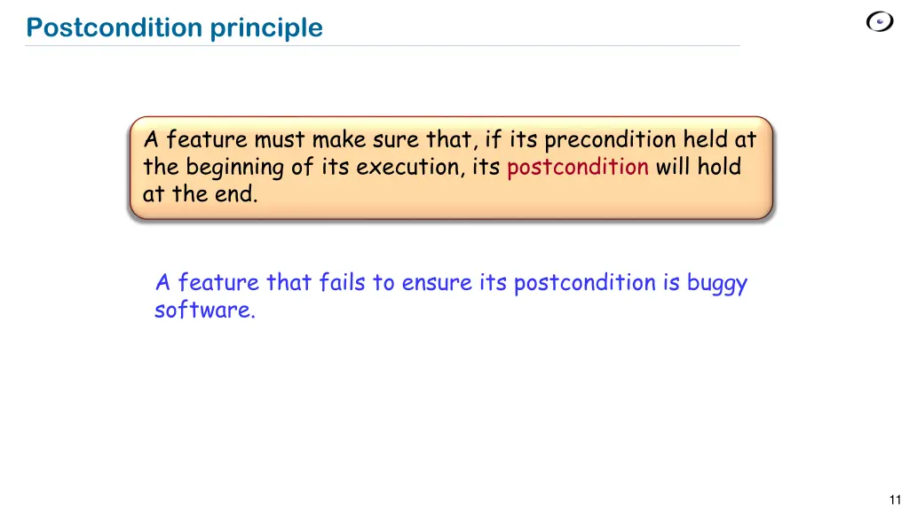 postcondition principle