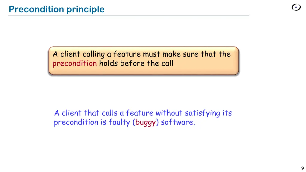 precondition principle