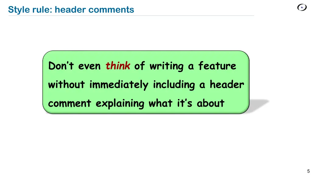 style rule header comments