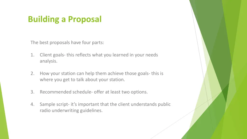 building a proposal