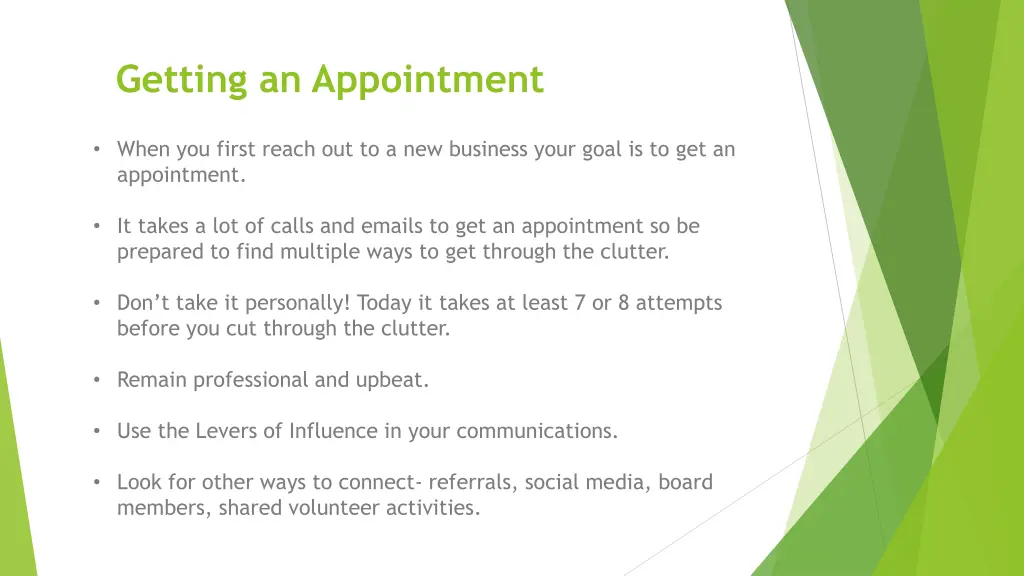 getting an appointment
