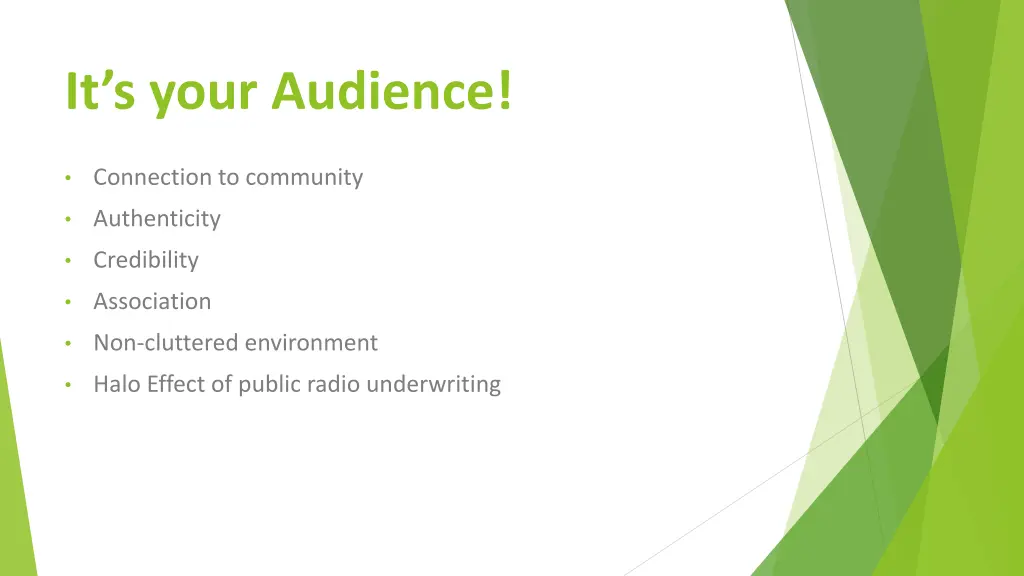 it s your audience