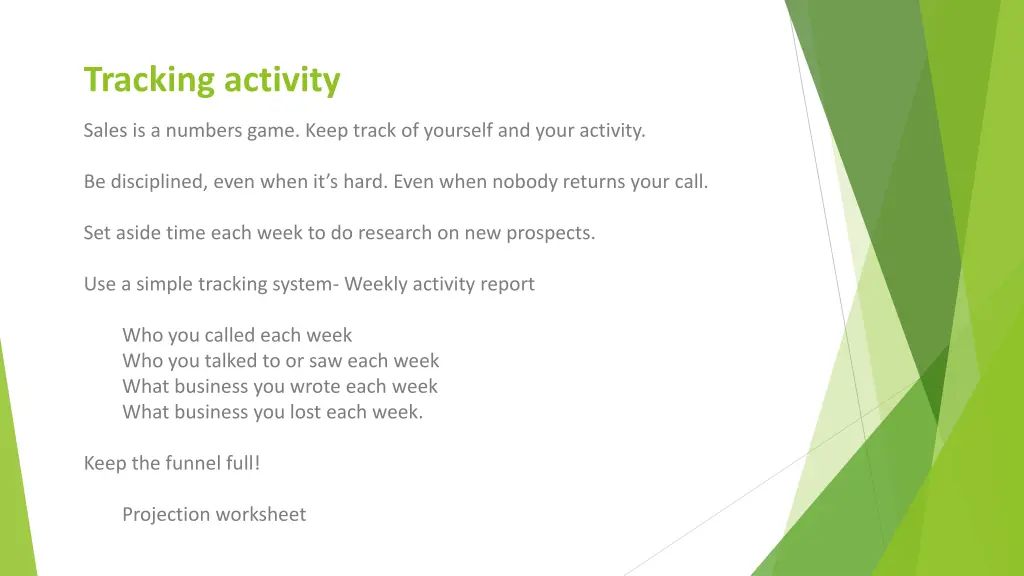 tracking activity