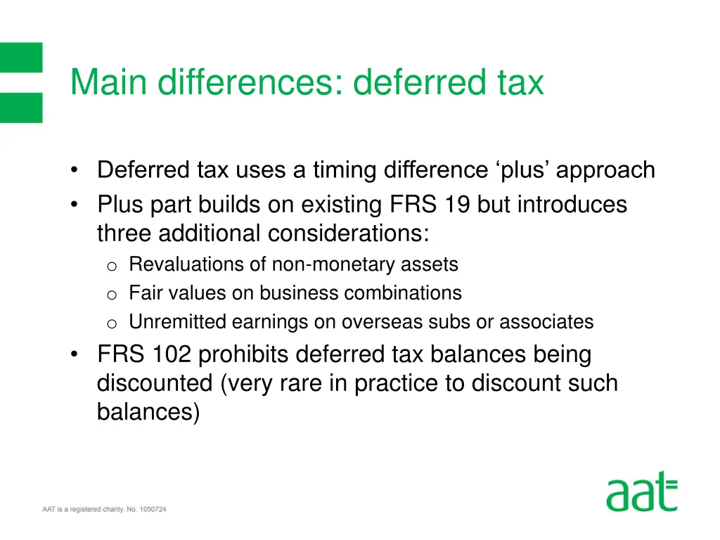 main differences deferred tax