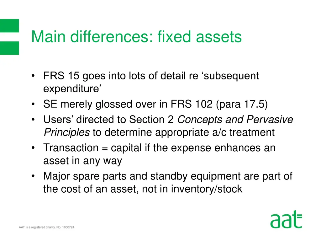 main differences fixed assets