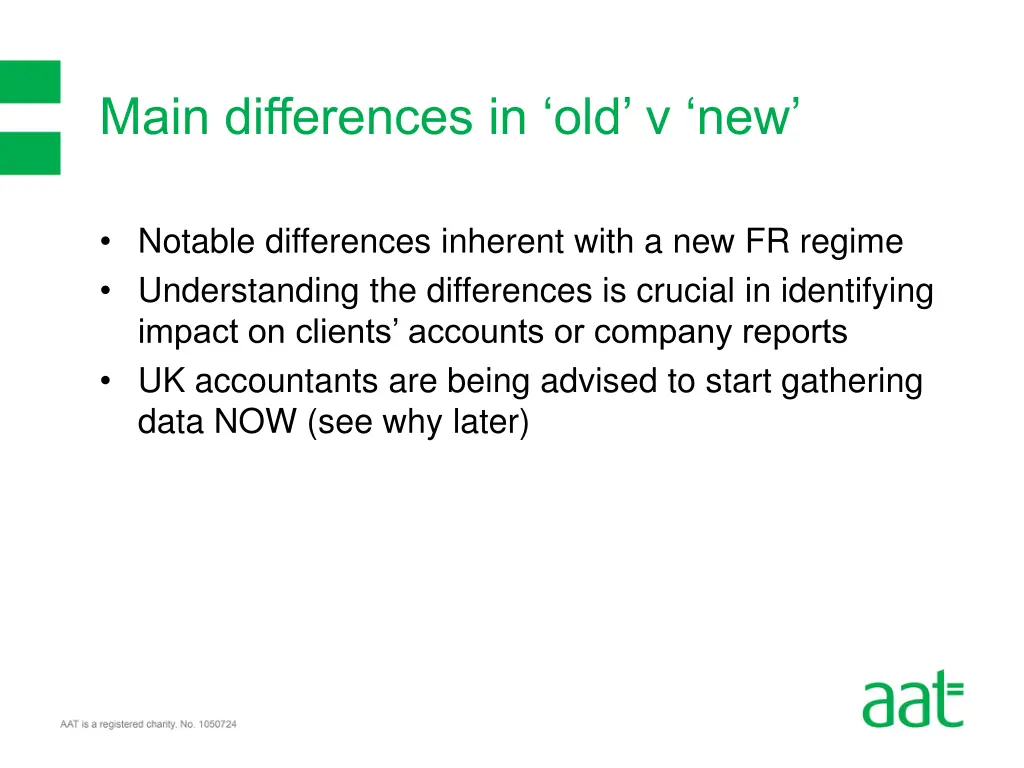 main differences in old v new