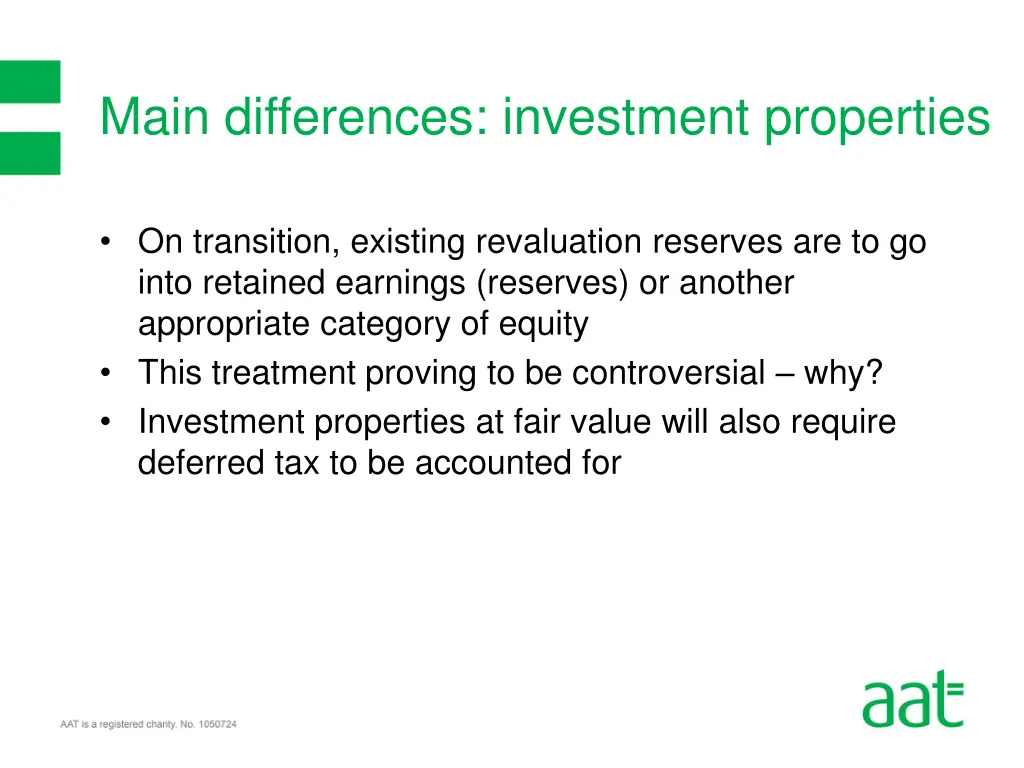 main differences investment properties 1