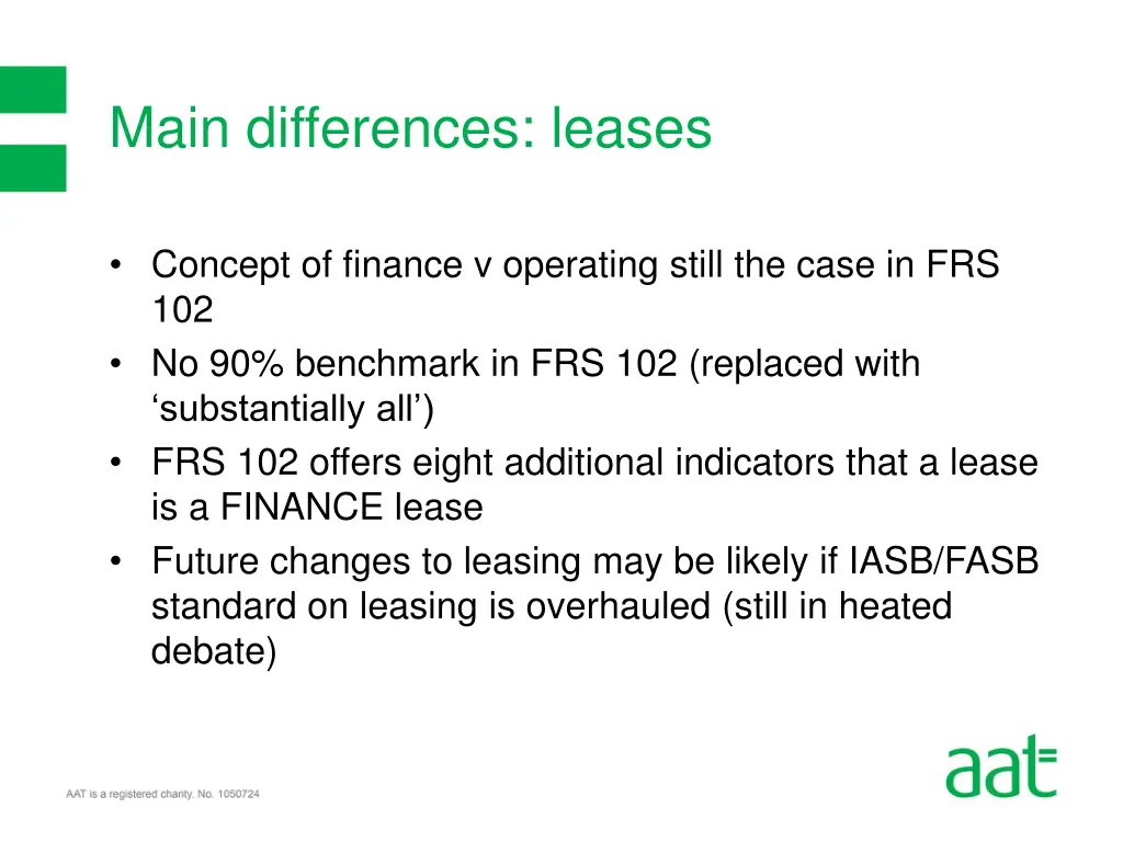 main differences leases
