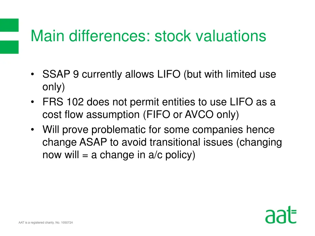 main differences stock valuations