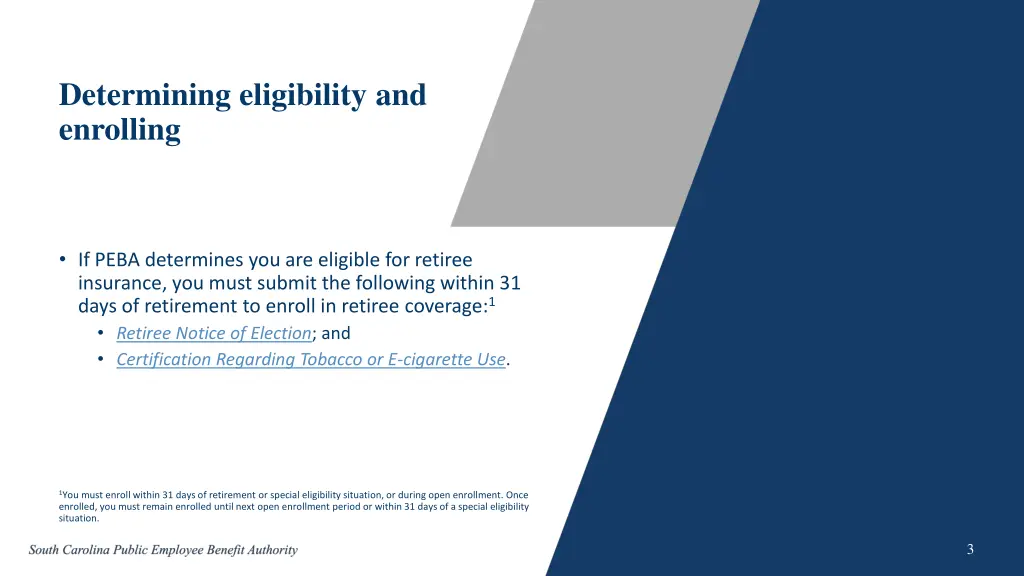 determining eligibility and enrolling