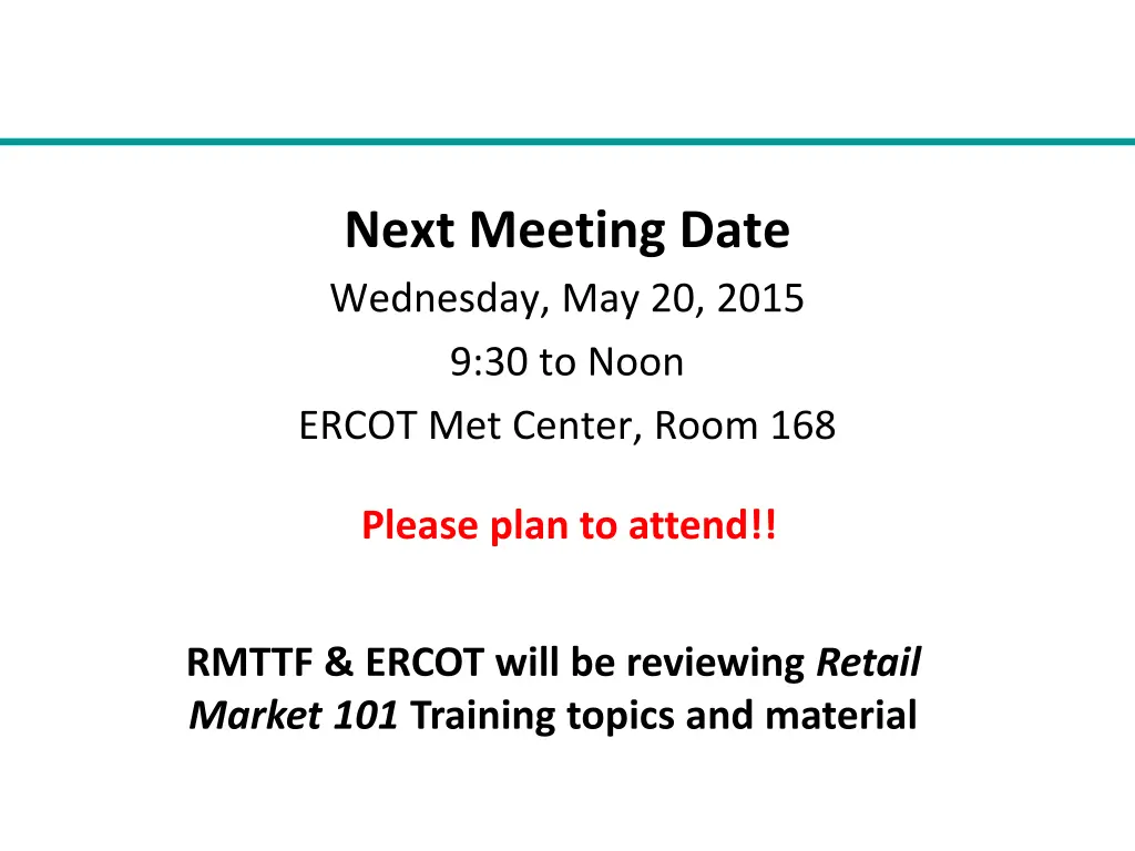 next meeting date