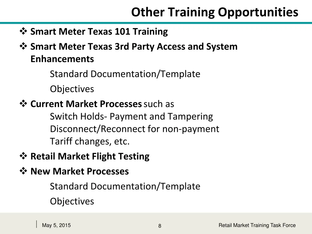 other training opportunities 1