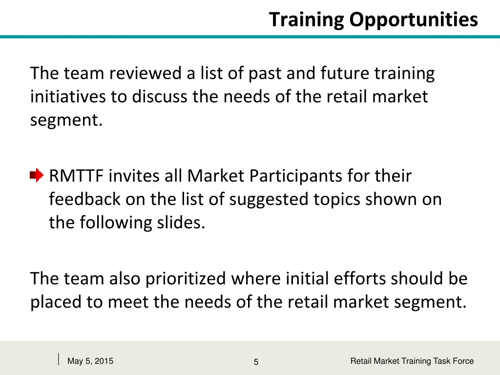training opportunities