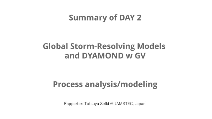summary of day 2