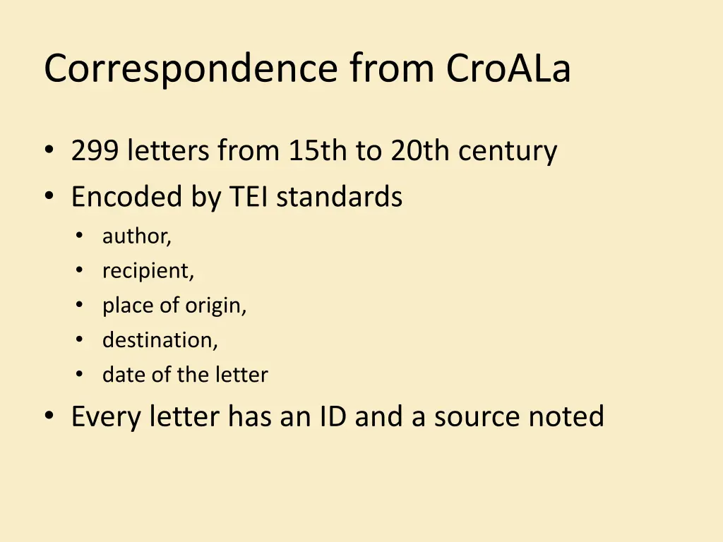 correspondence from croala