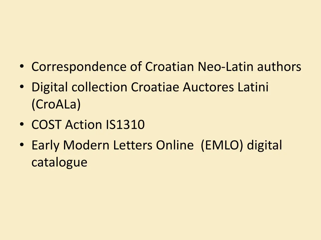 correspondence of croatian neo latin authors