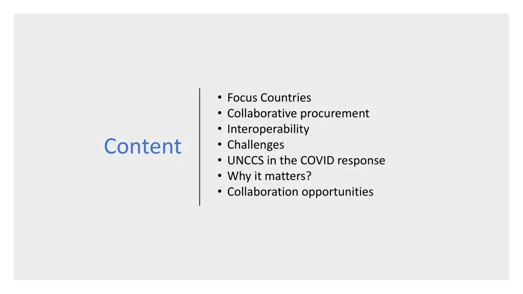 focus countries collaborative procurement