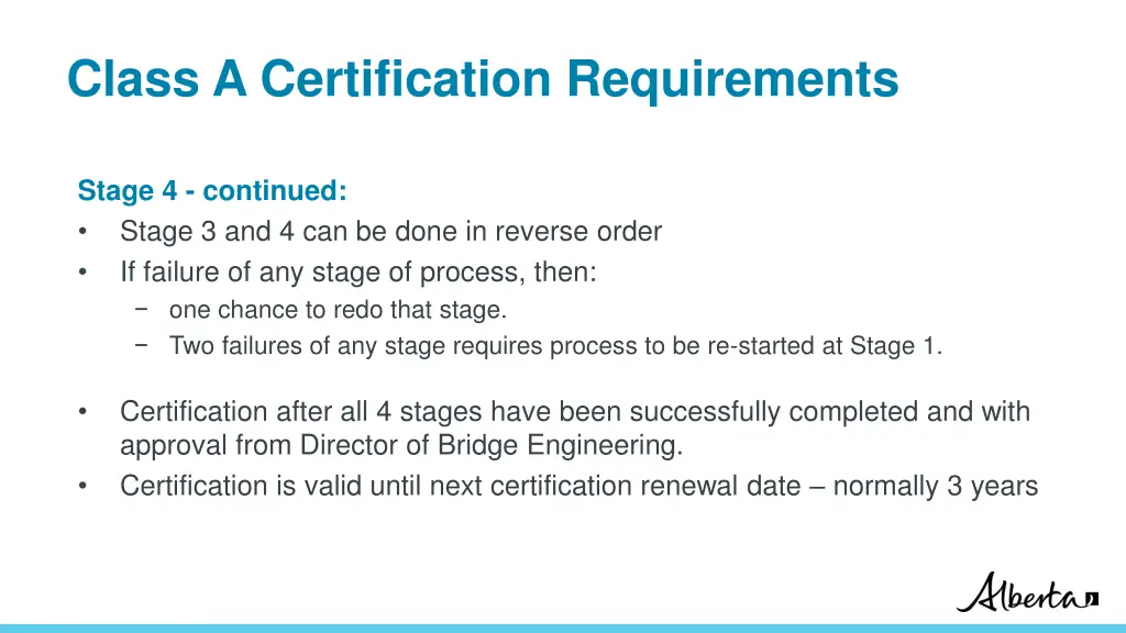 class a certification requirements 3