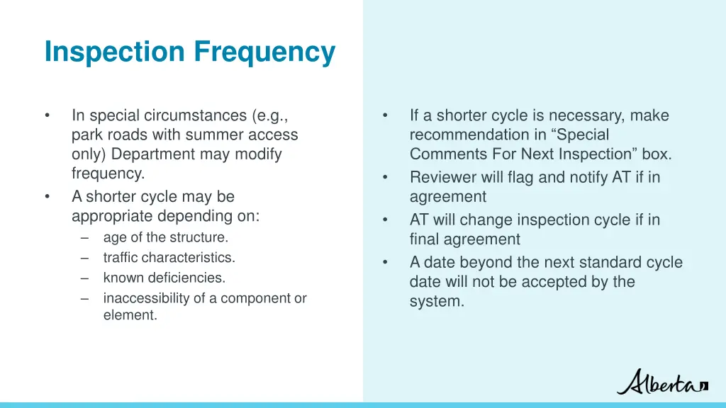 inspection frequency 1