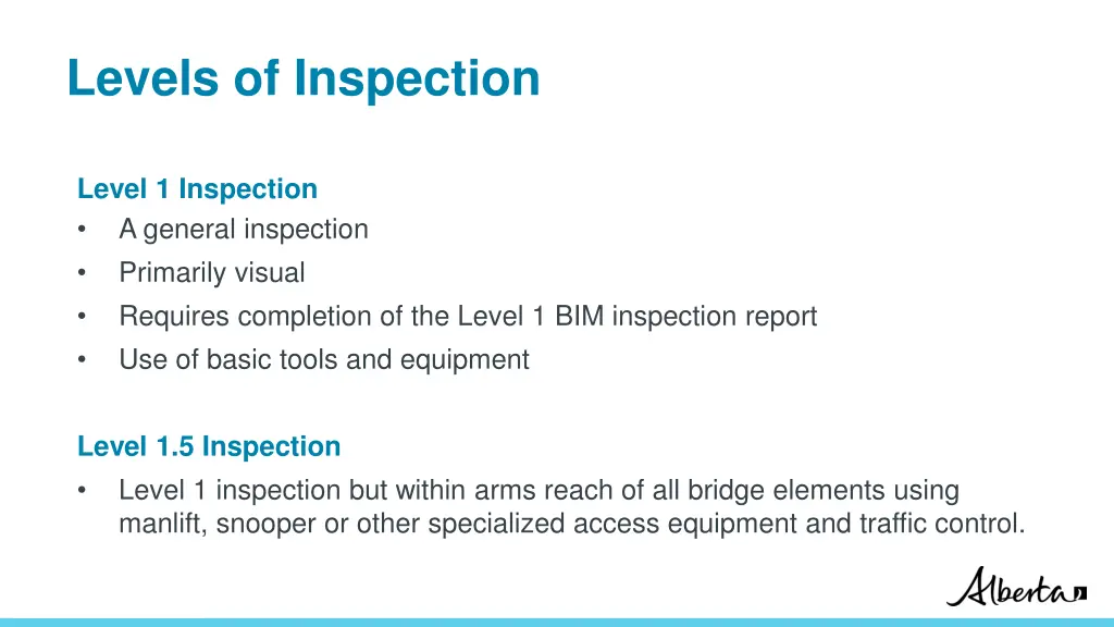 levels of inspection 1