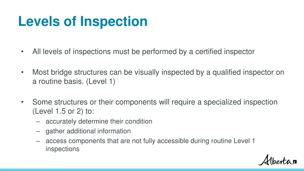 levels of inspection