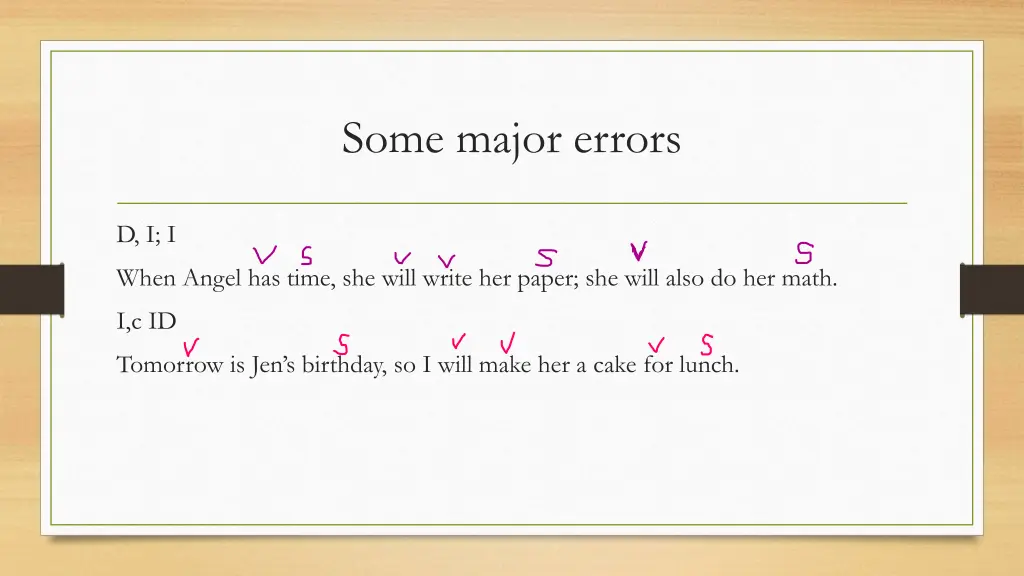 some major errors