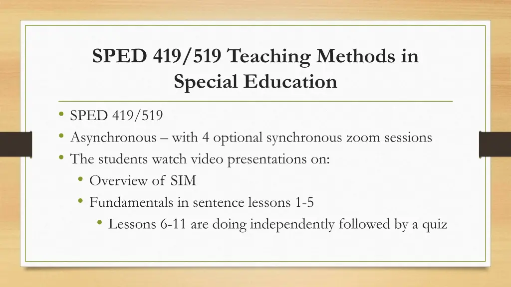 sped 419 519 teaching methods in special education 1