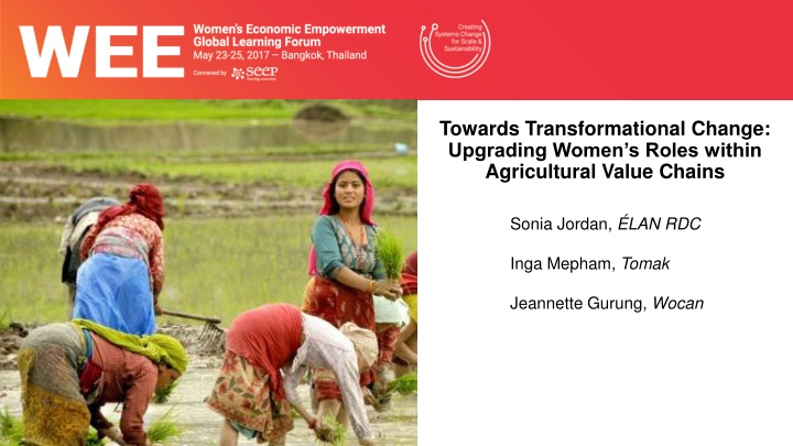 towards transformational change upgrading women
