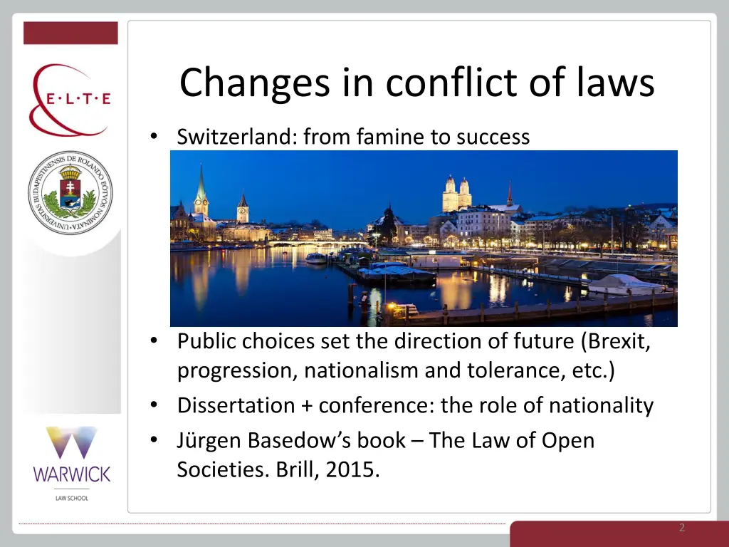 changes in conflict of laws